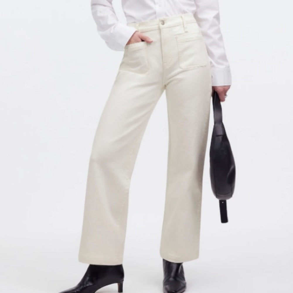 Madewell Cream Flare & Wide Leg Jeans
